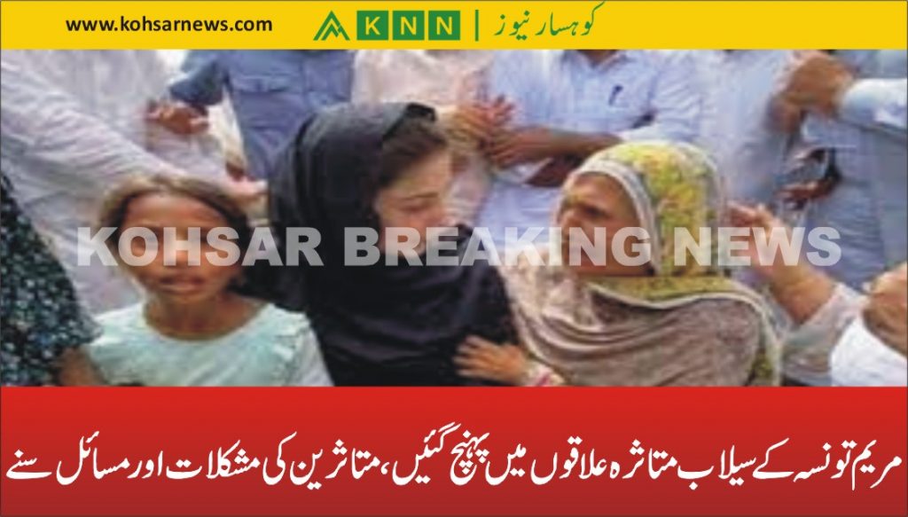 مریم تونسہ کے سیلاب متاثرہ علاقوں میں پہنچ گئیں، متاثرین کی مشکلات اور مسائل سنے