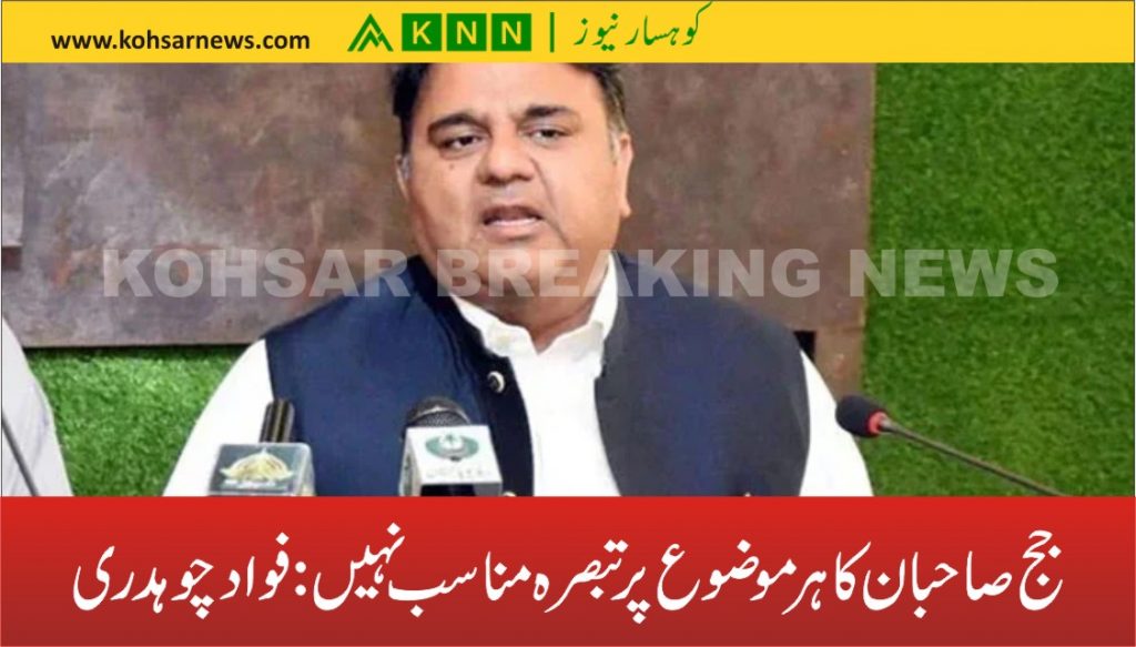 جج صاحبان کا ہر موضوع پر تبصرہ مناسب نہیں: فواد چوہدری
