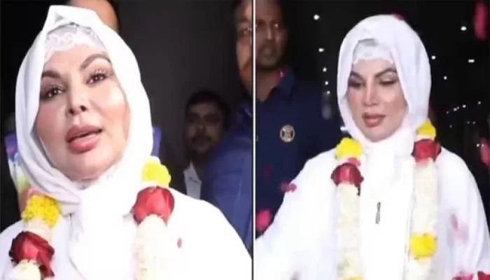 راکھی نہیں فاطمہ بولو‘، عمرے کے بعد ائرپورٹ پر اداکارہ کا مکالمہ