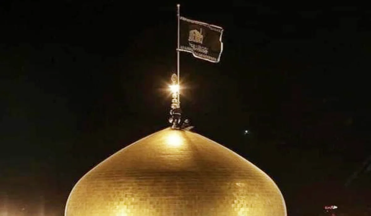 غزہ پر حملہ: ایران نے گنبد رضوی پر سیاہ پرچم لہرا دیا