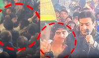 حمزہ شہباز کو دورانِ تقریر جوتا پڑ گیا