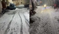 اسلام آباد میں طوفانی بارش و ژالہ باری، سڑکیں سفید ہو گئیں