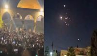 اسرائیل پر ایران کا حملہ،فلسطینیوں کا مسجد اقصیٰ کے باہر جشن