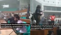 بنگلادیش: مظاہرین پارلیمنٹ میں گھس گئے،ویڈیو وائرل