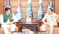 جنرل ساحر شمشاد مرزا سے اولمپیئن ارشد ندیم کی ملاقات