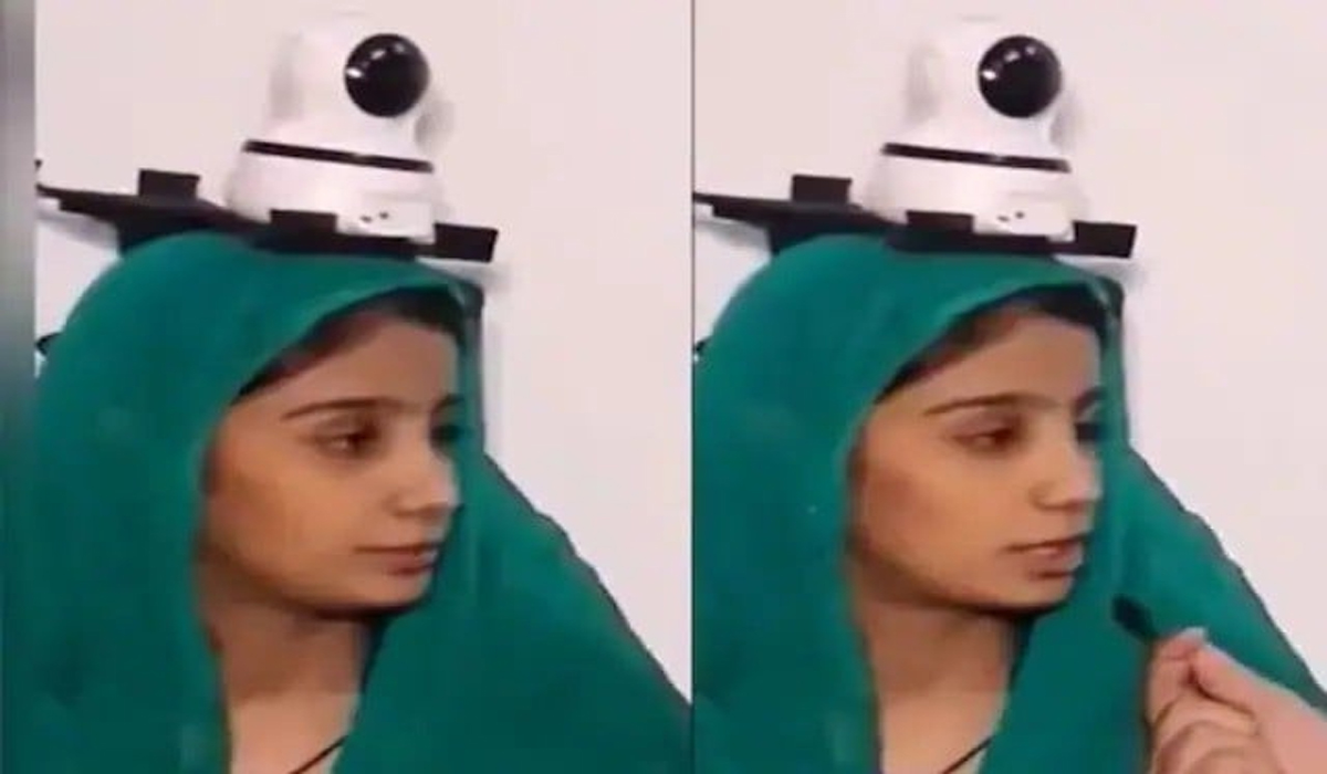 بیٹی کی نگرانی کیلئے سر پر کیمرہ نصب  