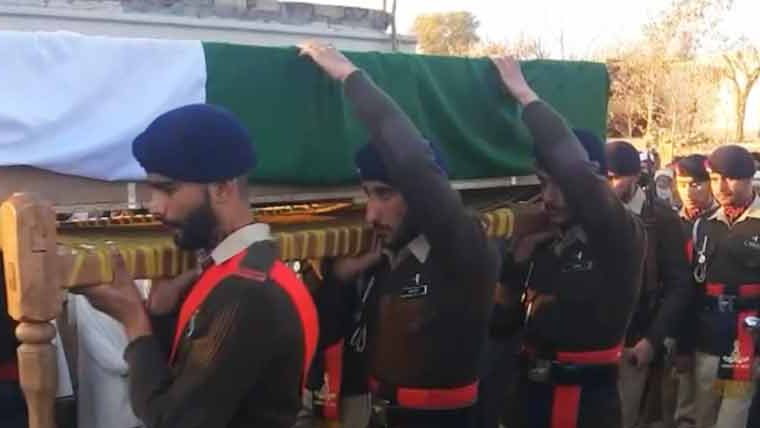 شہید پاک فوج کے جوان فوجی اعزاز کے ساتھ سپرد خاک
