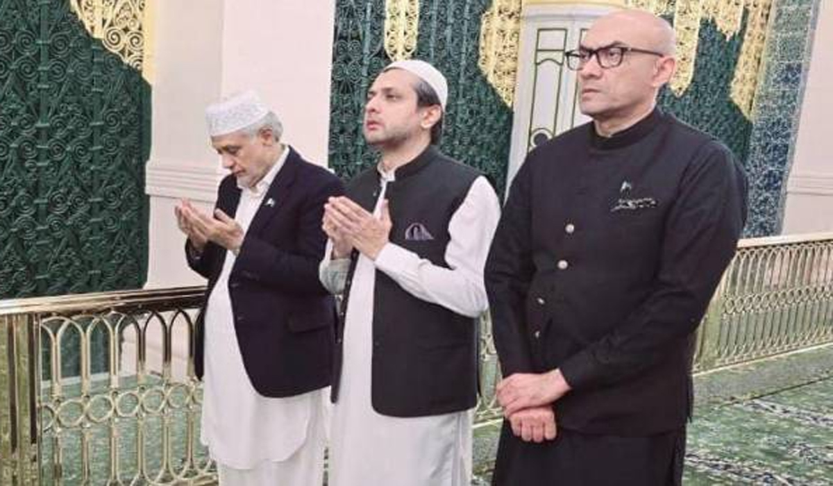 اسحاق ڈار کی مدینہ منورہ میں روضہ رسولؐ پر حاضری