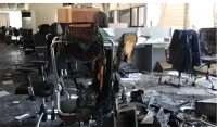 اسرائیلی حملے میں تباہ ایرانی ٹی وی اسٹیشن کے مناظر