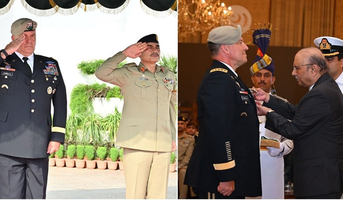 امریکی سینٹکام کے کمانڈر جنرل کو نشانِ امتیاز ملٹری عطا