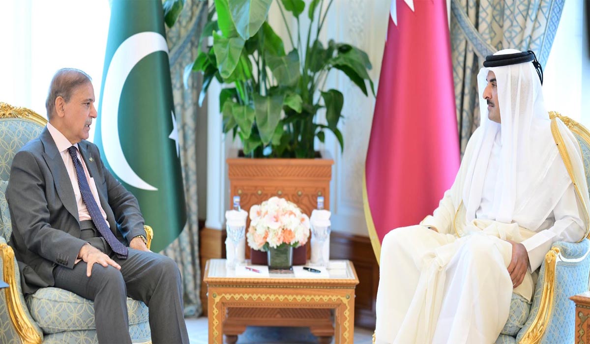 وزیراعظم شہباز شریف کی امیر قطر سے ملاقات