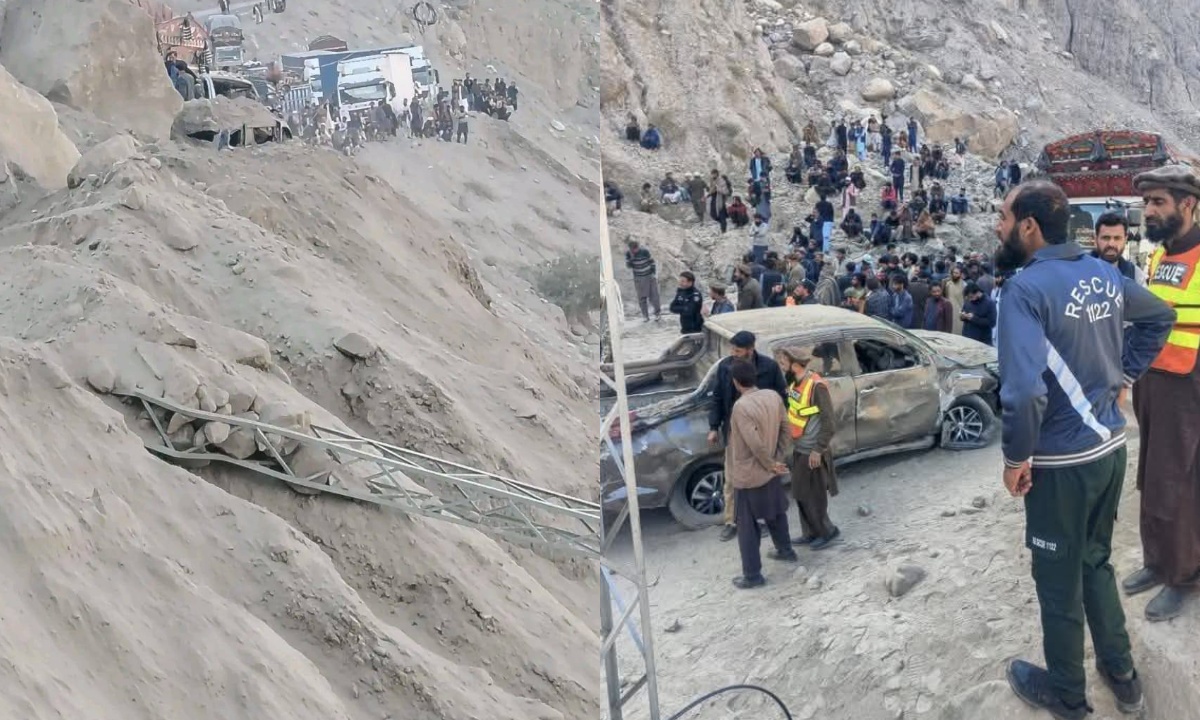 دیامر میں لینڈ سلائیڈنگ،6گاڑیاں ملبے کے نیچے دب گئیں